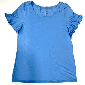Lilly Pulitzer Ruffle Short Sleeve Top Blue Size Small